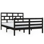 Giroletto Nero in Legno Massello 135x190 cm 4FT6 Doppio Giroletto Nero in Legno Massello 135x190 cm 4FT6 Doppio