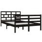 Giroletto Nero in Legno Massello 135x190 cm 4FT6 Doppio Giroletto Nero in Legno Massello 135x190 cm 4FT6 Doppio