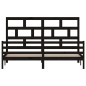 Giroletto Nero in Legno Massello di Pino 200x200 cm