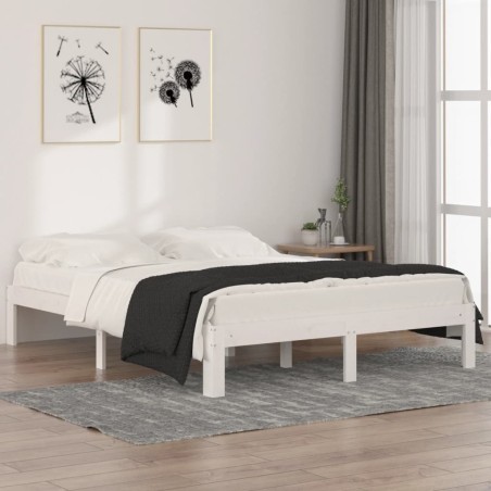 Giroletto Bianco in Legno Massello 150x200 cm 5FT King Size
