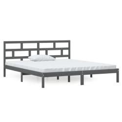 Giroletto Grigio in Legno Massello 135x190 cm 4FT6 Double