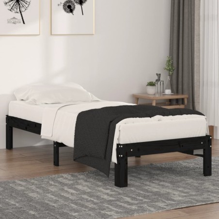 Giroletto Legno Massello Nero 75x190 cm 2FT6 Small Single