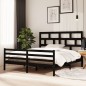 Giroletto Nero in Legno Massello 180x200 cm 6FT Super King Giroletto Nero in Legno Massello 180x200 cm 6FT Super King