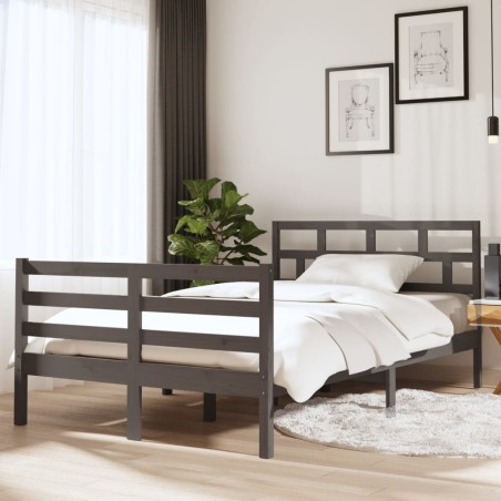 Giroletto Grigio in Legno Massello 120x190 cm 4FT Small Double
