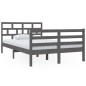 Giroletto Grigio in Legno Massello 120x190 cm 4FT Small Double Giroletto Grigio in Legno Massello 120x190 cm 4FT Small Double