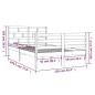 Giroletto Grigio in Legno Massello 120x190 cm 4FT Small Double Giroletto Grigio in Legno Massello 120x190 cm 4FT Small Double