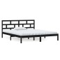 Giroletto Nero in Legno Massello 135x190 cm 4FT6 Double Giroletto Nero in Legno Massello 135x190 cm 4FT6 Double