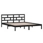 Giroletto Nero in Legno Massello 135x190 cm 4FT6 Double Giroletto Nero in Legno Massello 135x190 cm 4FT6 Double