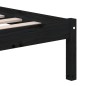 Giroletto Nero in Legno Massello 135x190 cm 4FT6 Double Giroletto Nero in Legno Massello 135x190 cm 4FT6 Double