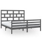 Giroletto Grigio in Legno Massello 180x200 cm 6FT Super King Giroletto Grigio in Legno Massello 180x200 cm 6FT Super King
