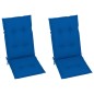Sedie da Giardino 2 pz con Cuscini Blu Reale Massello di Teak Sedie da Giardino 2 pz con Cuscini Blu Reale Massello di Teak