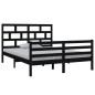Giroletto Nero in Legno Massello 150x200 cm 5FT King Size Giroletto Nero in Legno Massello 150x200 cm 5FT King Size