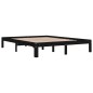 Giroletto Nero in Legno Massello 150x200 cm 5FT King Size Giroletto Nero in Legno Massello 150x200 cm 5FT King Size