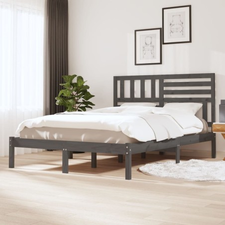 Giroletto Grigio Legno Massello Pino 150x200 cm 5FT King Size