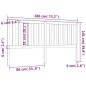 Testiera per Letto Nera 186x6x101 cm in Legno Massello di Pino Testiera per Letto Nera 186x6x101 cm in Legno Massello di Pino