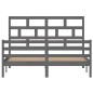 Giroletto Grigio in Legno Massello 150x200 cm 5FT King Size Giroletto Grigio in Legno Massello 150x200 cm 5FT King Size