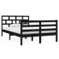 Giroletto Nero in Legno Massello 120x190 cm 4FT Small Double Giroletto Nero in Legno Massello 120x190 cm 4FT Small Double