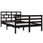 Giroletto Nero in Legno Massello 120x190 cm 4FT Small Double Giroletto Nero in Legno Massello 120x190 cm 4FT Small Double