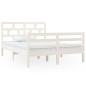 Giroletto Bianco in Legno Massello 135x190 cm 4FT6 Double Giroletto Bianco in Legno Massello 135x190 cm 4FT6 Double