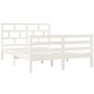 Giroletto Bianco in Legno Massello 135x190 cm 4FT6 Double Giroletto Bianco in Legno Massello 135x190 cm 4FT6 Double