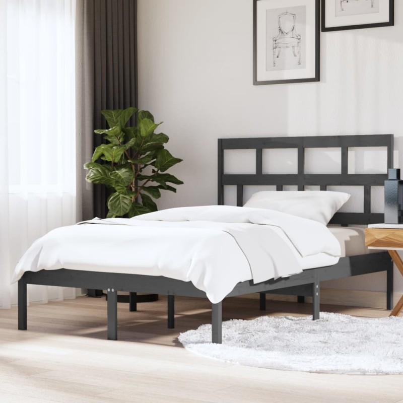 Giroletto Grigio in Legno Massello 150x200 cm 5FT King Size Giroletto Grigio in Legno Massello 150x200 cm 5FT King Size