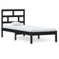 Giroletto Nero in Legno Massello 75x190 cm 2FT6 Small Single Giroletto Nero in Legno Massello 75x190 cm 2FT6 Small Single