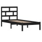 Giroletto Nero in Legno Massello 75x190 cm 2FT6 Small Single Giroletto Nero in Legno Massello 75x190 cm 2FT6 Small Single