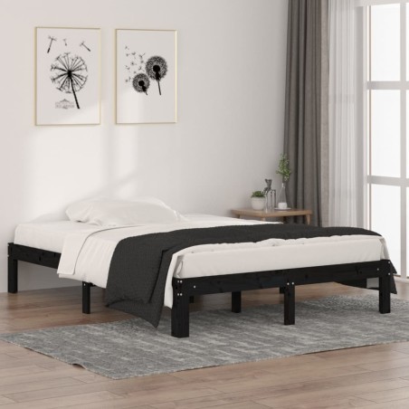 Giroletto Nero Legno Massello 135x190 cm 4FT6 Double