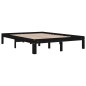 Giroletto Nero Legno Massello 135x190 cm 4FT6 Double Giroletto Nero Legno Massello 135x190 cm 4FT6 Double
