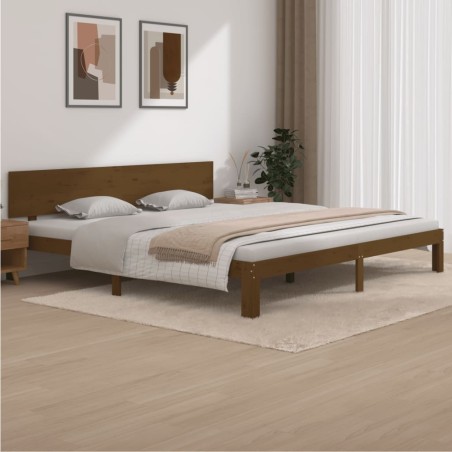 Giroletto Marrone Miele in Legno Massello di Pino 200x200 cm