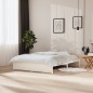 Giroletto Bianco in Legno Massello 150x200 cm 5FT King Size Giroletto Bianco in Legno Massello 150x200 cm 5FT King Size