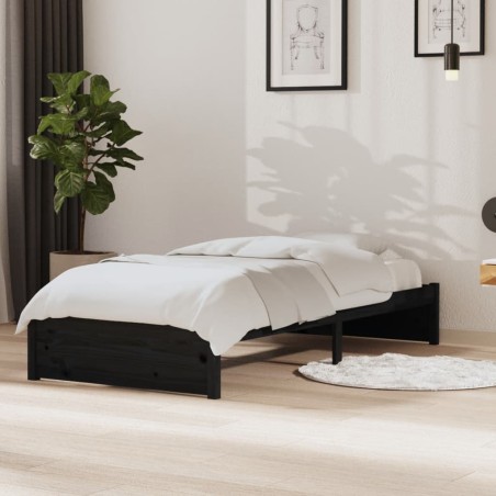 Giroletto Nero in Legno Massello 90x190 cm 3FT Single