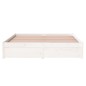 Giroletto Bianco in Legno Massello 135x190 cm 4FT6 Double Giroletto Bianco in Legno Massello 135x190 cm 4FT6 Double