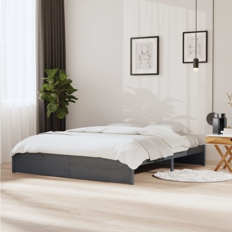 Giroletto Grigio in Legno Massello 180x200 cm 6FT Super King