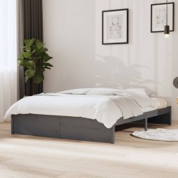 Giroletto Grigio in Legno Massello 135x190 cm 4FT6 Double