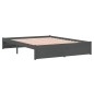 Giroletto Grigio in Legno Massello 135x190 cm 4FT6 Double