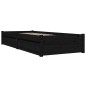 Giroletto con Cassetti Nero 90x190 cm 3FT Single
