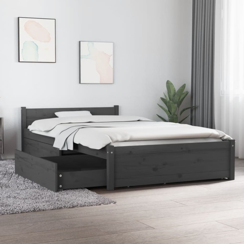 Giroletto con Cassetti Grigio 90x200 cm Giroletto con Cassetti Grigio 90x200 cm