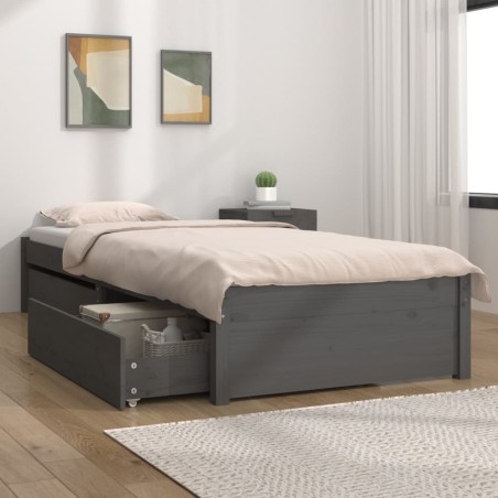Giroletto con Cassetti Grigio 90x200 cm