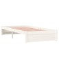 Giroletto Bianco in Legno Massello 90x190 cm 3FT Singolo Giroletto Bianco in Legno Massello 90x190 cm 3FT Singolo