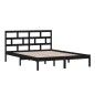 Giroletto Nero in Legno Massello 150x200 cm 5FT King Size Giroletto Nero in Legno Massello 150x200 cm 5FT King Size