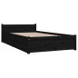 Giroletto con Cassetti Nero 90x200 cm Giroletto con Cassetti Nero 90x200 cm