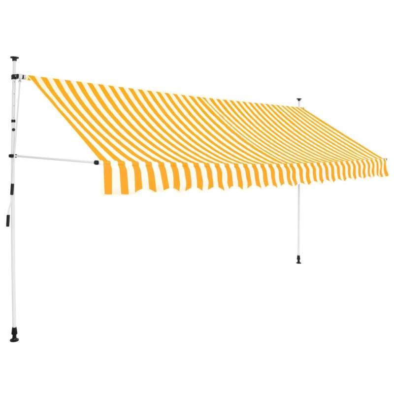 vidaXL Tenda da Sole Retrattile Manuale 350cm Strisce Arancione Bianco vidaXL Tenda da Sole Retrattile Manuale 350cm Strisce Arancione Bianco
