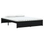 Giroletto Nero in Legno Massello 150x200 cm 5FT King Size Giroletto Nero in Legno Massello 150x200 cm 5FT King Size