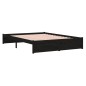 Giroletto Nero in Legno Massello 150x200 cm 5FT King Size Giroletto Nero in Legno Massello 150x200 cm 5FT King Size