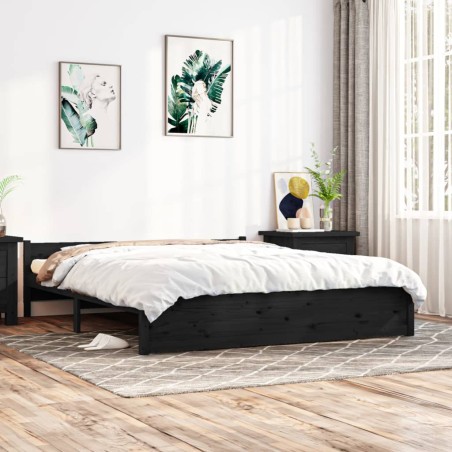 Giroletto Nero in Legno Massello 200x200 cm