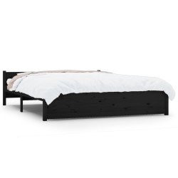 Giroletto Nero in Legno Massello 150x200 cm 5FT King Size