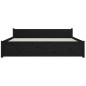Giroletto Nero in Legno Massello 150x200 cm 5FT King Size Giroletto Nero in Legno Massello 150x200 cm 5FT King Size