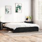 vidaXL Giroletto Nero in Legno Massello 180x200 cm Super King vidaXL Giroletto Nero in Legno Massello 180x200 cm Super King