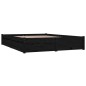 Giroletto con Cassetti Nero 150x200 cm 5FT King Size Giroletto con Cassetti Nero 150x200 cm 5FT King Size